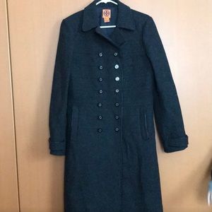 Tory Burch Double Breasted long gray coat